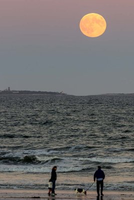 Full Moon Rising over Isles of Shoals, Rye, NH