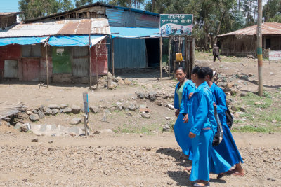 Uniformed schoolgirls at Lemi