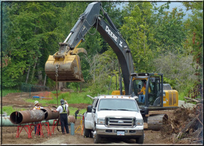 Building a pipe to traverse the river