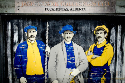  A commemorative sign to the men who toiled in the mines, before Jasper was a national park.