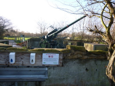 Ack-Ack gun at entrance to Mudchute Farm