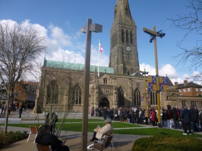 People about to enter the cathedral