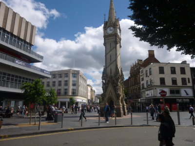 Clock tower in the centre of Leicester
