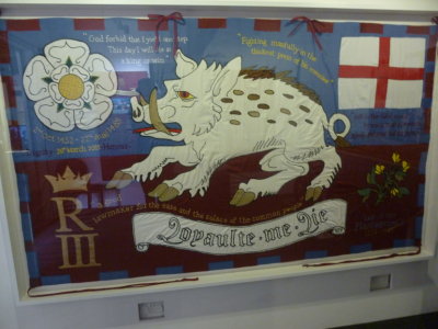 Banner display in Desford during the funeral procession
