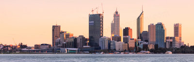 Perth and the Swan River at Sunrise, 13th August 2011