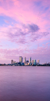 Perth and the Swan River at Sunrise, 4th January 2012