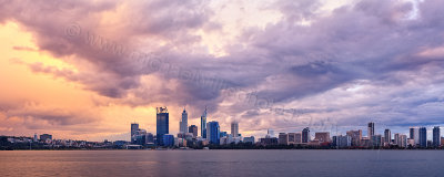 Perth and the Swan River at Sunrise, 7th June 2012