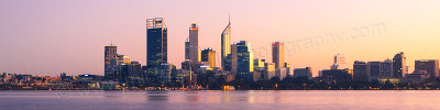 Perth and the Swan River at Sunrise, 30th June 2012