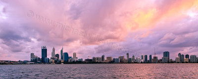 Perth and the Swan River at Sunrise, 7th August 2012