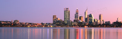 Perth and the Swan River at Sunrise, 10th August 2012