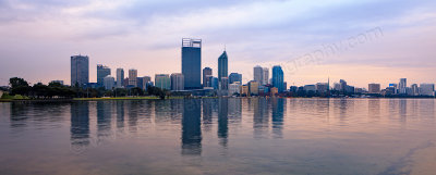Perth and the Swan River at Sunrise, 3rd July 2013