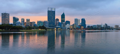 Perth and the Swan River at Sunrise, 16th July 2013