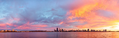 Perth and the Swan River at Sunrise, 9th April 2014