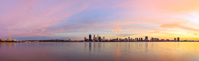 Perth and the Swan River at Sunrise, 24th April 2014