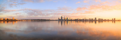 Perth and the Swan River at Sunrise, 27th June 2014