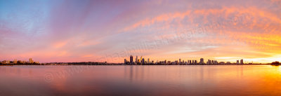 Perth and the Swan River at Sunrise, 29th June 2014