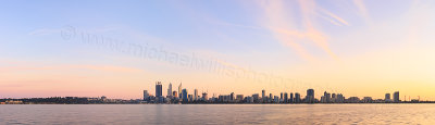 Perth and the Swan River at Sunrise, 24th August 2014