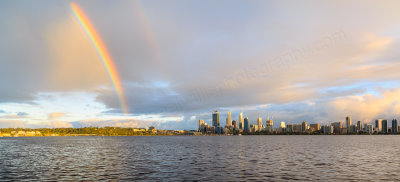 Rainbow Over Perth and the Swan River at Sunrise, 29th September 2014