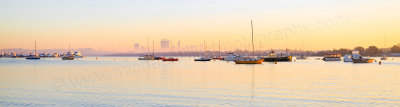 Perth and the Swan River at Sunrise from Applecross, 9th May 2015