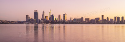 Perth and the Swan River at Sunrise, 5th June 2015