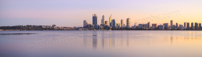 Perth and the Swan River at Sunrise, 13th June 2015