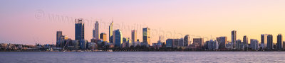 Perth and the Swan River at Sunrise, 28th June 2015