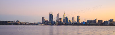 Perth and the Swan River at Sunrise, 24th July 2015