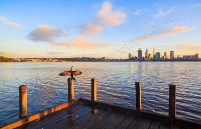 Perth and the Swan River at Sunrise, 9th August 2015