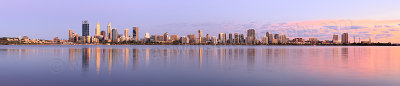 Perth and the Swan River at Sunrise, 23rd January 2016
