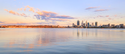 Perth and the Swan River at Sunrise, 26th January 2016
