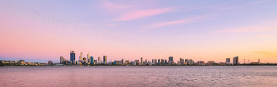 Perth and the Swan River at Sunrise, 15th February 2016