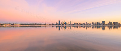 Perth and the Swan River at Sunrise, 31st March 2016