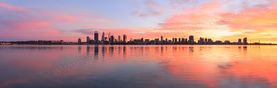 Perth and the Swan River at Sunrise, 11th June 2016