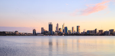 Perth and the Swan River at Sunrise, 4th July 2016