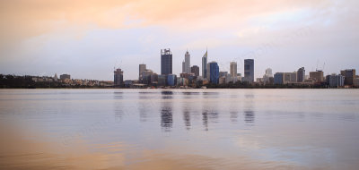 Perth and the Swan River at Sunrise, 10th July 2016