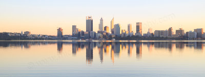 Perth and the Swan River at Sunrise, 24th July 2016