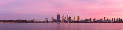 Perth and the Swan River at Sunrise, 27th July 2016