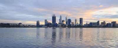Perth and the Swan River at Sunrise, 29th July 2016
