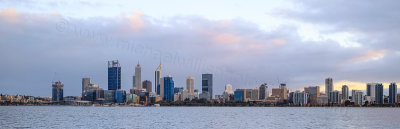 Perth and the Swan River at Sunrise, 9th August 2016