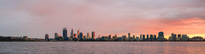 Perth and the Swan River at Sunrise, 11th August 2016