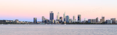 Perth and the Swan River at Sunrise, 1st January 2017