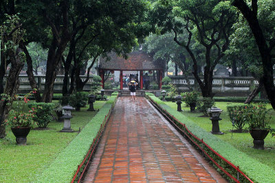 Temple of Literature on a rainy day 