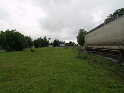 Former PRR Octoraro branch in Oxford, PA looking towards former turntable location. Railroad is now run by the East Penn Railway
