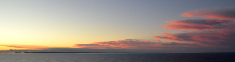 sunset over the bay