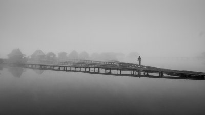 photographer in the fog