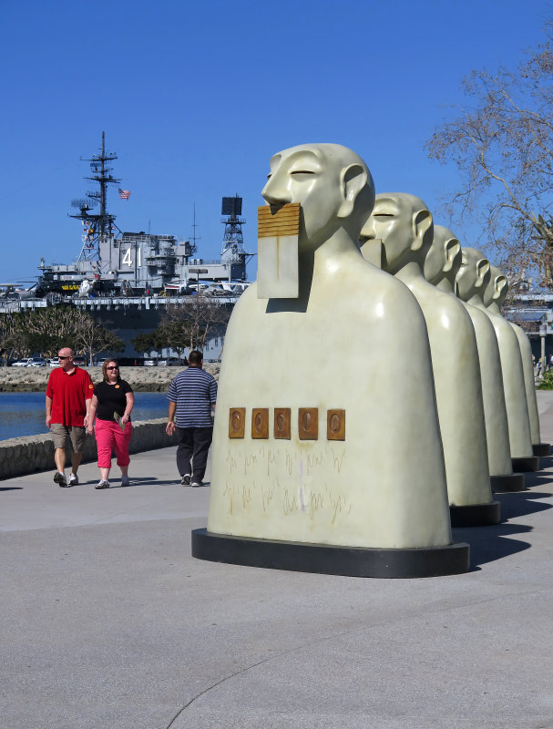 Our Silences Sculpture Exhibit near the Midway Aircraft Carrier Museum