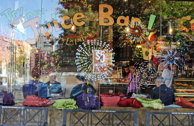 The Bean Cafe Window with Reflections