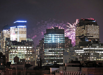 Fireworks Over Lower Manhattan Skyline 