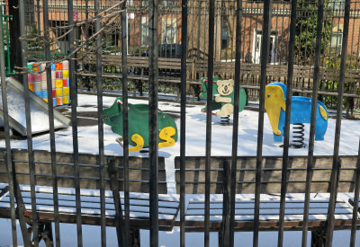 Fresh Snow Dusting in Toddlers' Playground