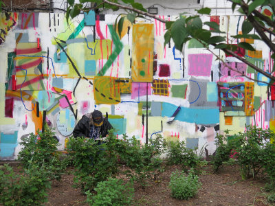Checking Out Messages in the Mural Garden
